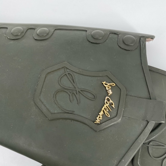 Sam Edelman Wellies Rain Boots Olive Equestrian 6M - Picture 7 of 9